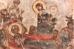 ღვთისმშობლის მიძინება. საფარის საბა განწმენდილის ტაძარი, XIII საუკუნე