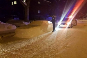 კანადაში პოლიცია თოვლის სკულპტურით მოატყუეს