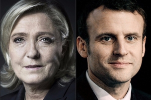 საფრანგეთის პრეზიდენტობისთვის ცენტრისტი ემანუელ მაკრონი და ულტრამემარჯვენე მარინ ლე პენი იბრძოლებენ