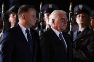 პოლონეთის პრეზიდენტი ანჟეი დუდა და გერმანიის პრეზიდენტი ფრანკ-ვალტერ შტაინმაიერი, ფოტო:AP 